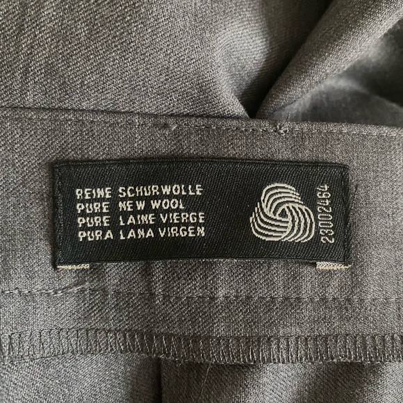 Vintage ESCADA Margaretha Ley 1990s High Waisted Wool Twill Pants EU 36 Gray - Picture 4 of 8